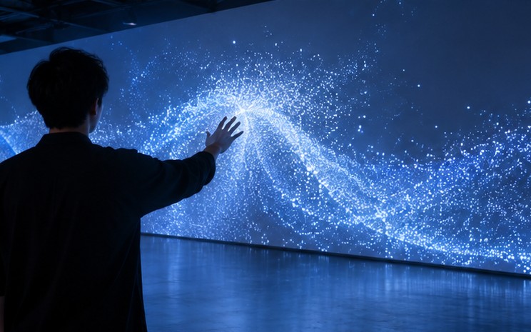 人の動きと映像が呼応する体験のイメージ